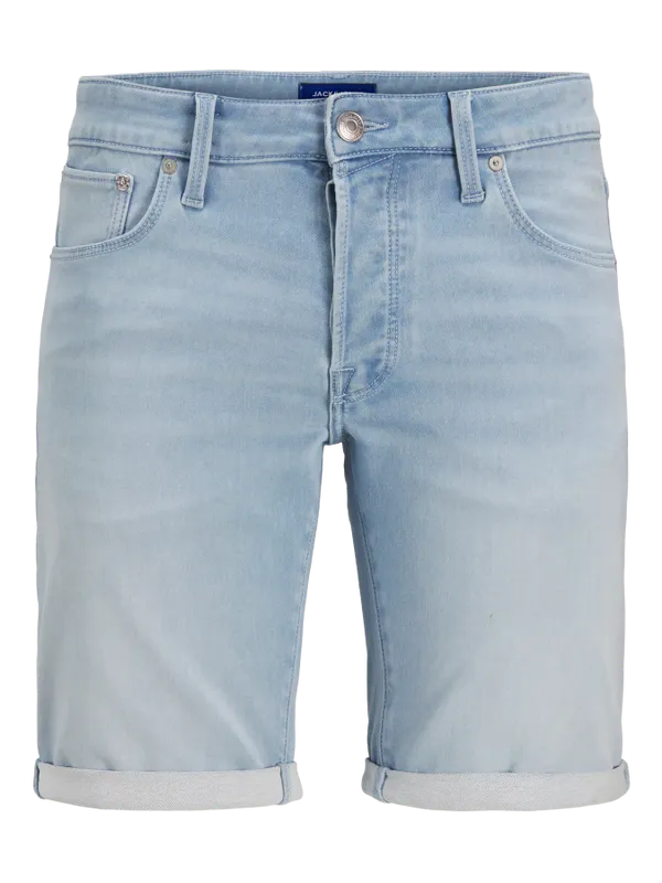 Ljusblå jeansshorts herr – regular fit med stretch