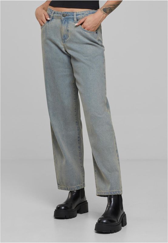 Jeans för dam regular – new light blue dirty washed