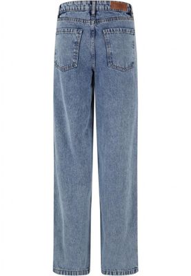 Ladies Distressed 90's Wide Leg Denim Pants