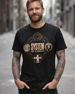 System of a Down Tech Circles T-shirt i svart