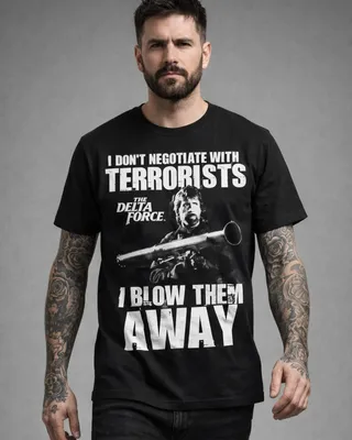 The Delta Force Chuck Norris I Blow Terrorists Away T-shirt herr i svart