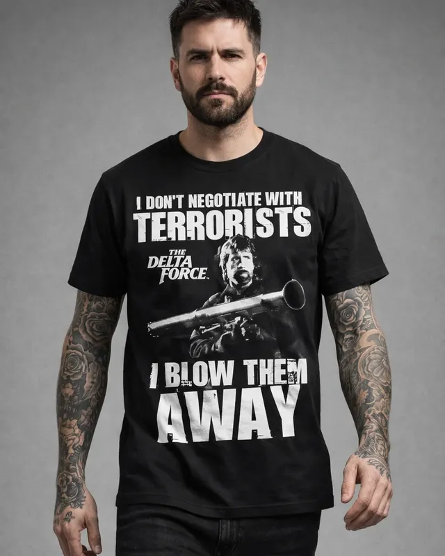 The Delta Force Chuck Norris I Blow Terrorists Away T-shirt herr i svart