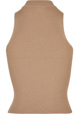 Ladies Short Rib Knit Turtleneck Top