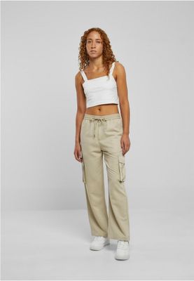 Viscose Cargo Pants with Straight Legs Women