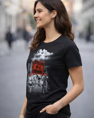 System of a Down Banner March T-shirt dam i svart