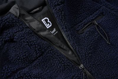 Navy teddy jacket hooded - men