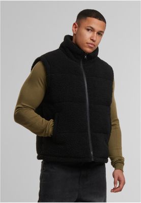 Basic Teddy Puffer Vest för herr – Svart