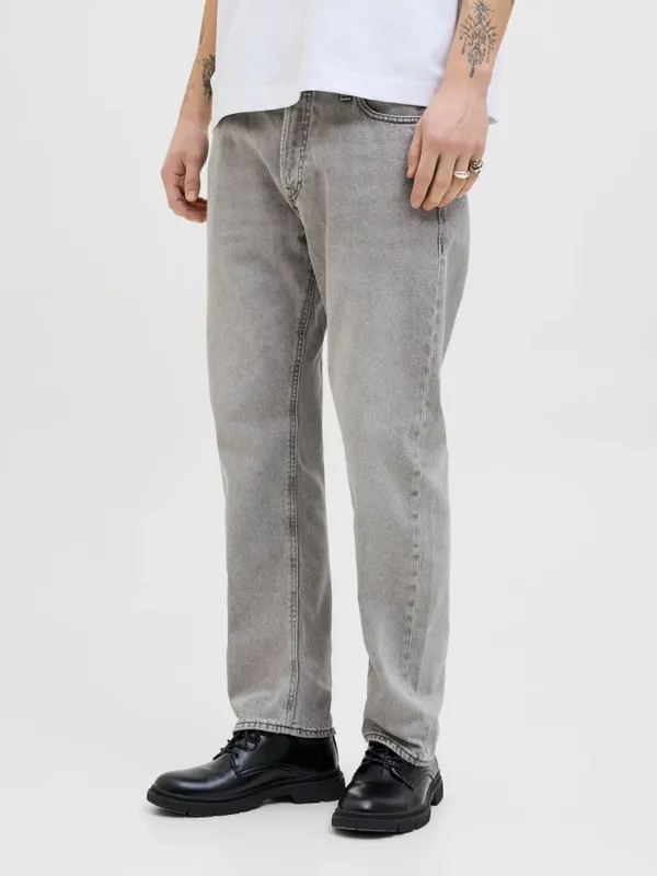 Avslappnade Jeans Herr – CHRIS Grå Denim hög midja