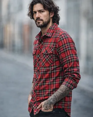 Tartan skjorta herr