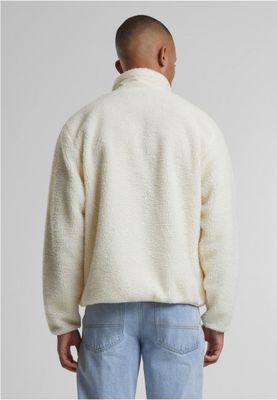 Sporty fleece jacket for men with zipper and breast pocket