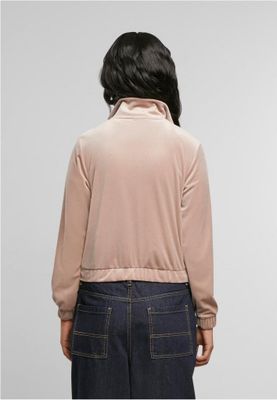 Ladies Short Velvet Track Jacket