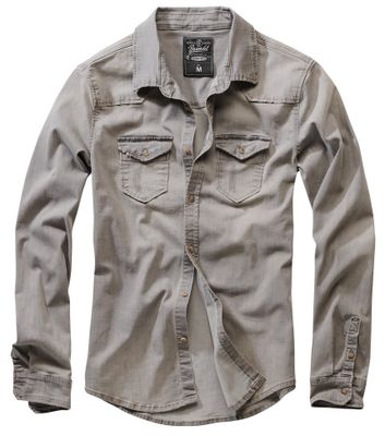 Gray worn jeans shirt