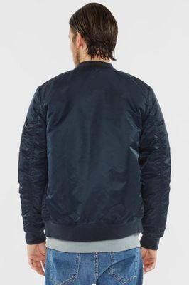 Dark blue bomber jacket men