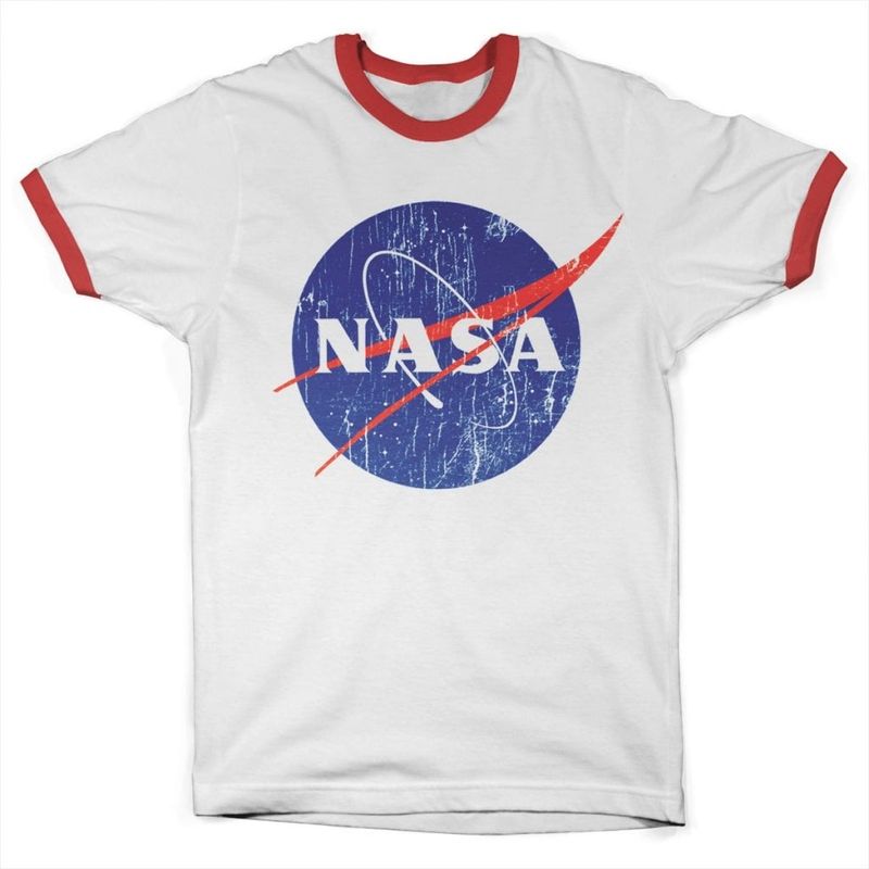 NASA washed logo ringer T-shirt