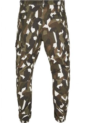 Geometric camo cargo pants