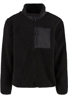 Sporty fleece jacket for men with zipper and breast pocket