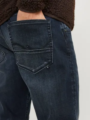 Mörka super stretch slim fit jeans - GLENN