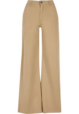 Ladies High Waist Wide Leg Chino Pants