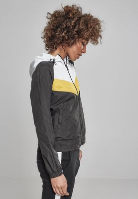 Three-color windbreaker with hood lady