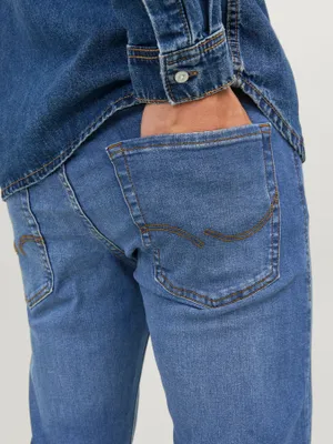 Blå slim fit jeans herr - GLENN