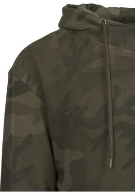 Camo-hættetrøje med høj hals