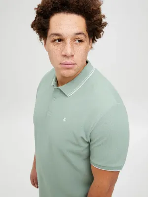 Ljusgrön plus size pikétröja herr – Jack & Jones