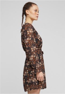 Damekjole i slå-om-look med blomstermønster