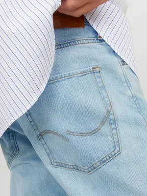 Tapered fit ljusblå jeans herr - MIKE