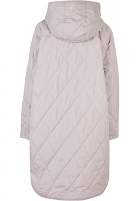 Ladies Oversized Diamond Quilted Hooded Coat