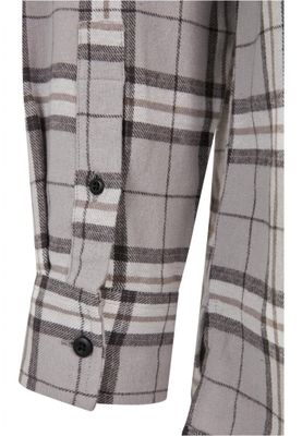 Long Oversized Grey Check Shirt