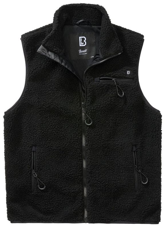 Vest i teddy fleece - sort