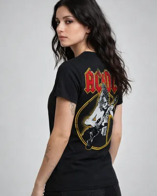 AC/DC Angus Young Girly Tee