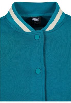 Oversized Two-Tone College Terry Jacket for Women