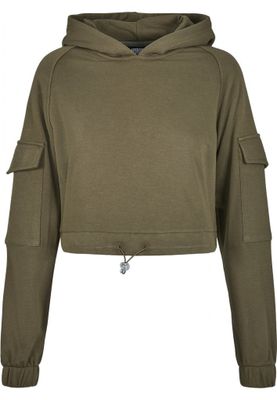 Short hoodie with arm pocket lady