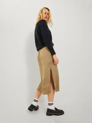 Rundhalsad stickad tröja loose fit