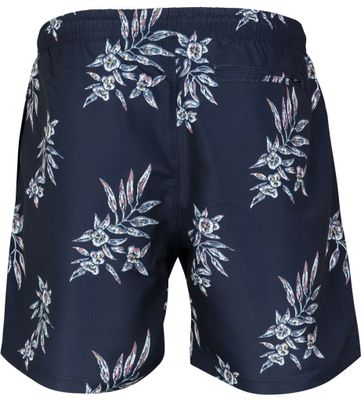 Mörkblå badshorts med mönster herr