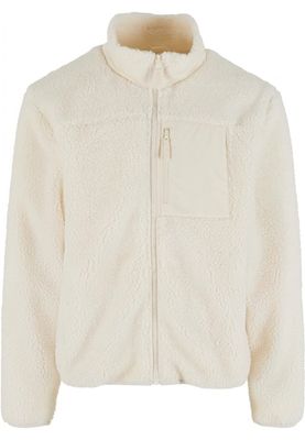 Sporty fleece jacket for men with zipper and breast pocket
