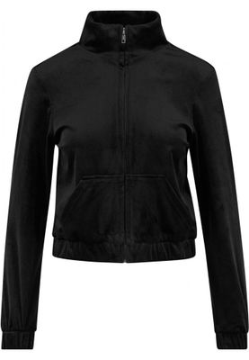 Ladies Short Velvet Track Jacket