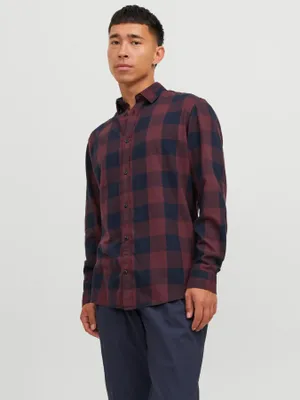 Tunn flanellskjorta slim fit herr