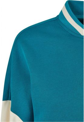 Oversized Two-Tone College Terry Jacket for Women