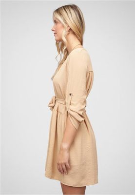 Beige Turn-Up Dress