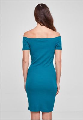 Ladies Off Shoulder Rib Dress