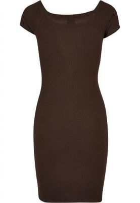 Ladies Off Shoulder Rib Dress
