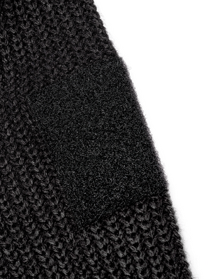 Lappar på axlar och bröstficka BW Cardigan Zip-Hoodie – svart