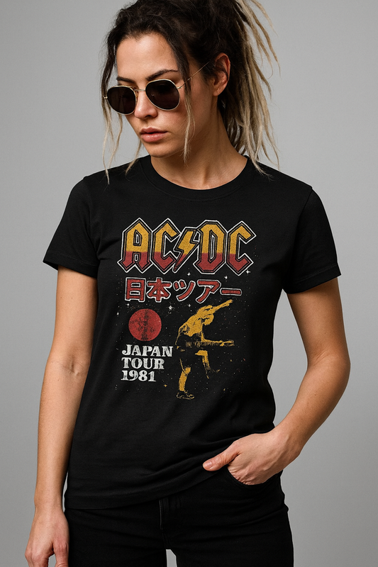AC/DC Japan Tour 1981 Girly Tee