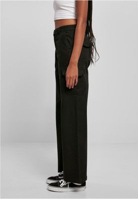 Ladies High Waist Straight Cargo Pants