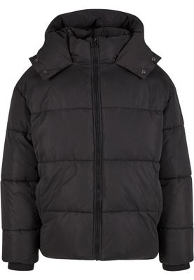 Puffer Jacket With Flap Hood Jacka för herr regular – svart