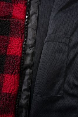 Lumberjacket teddyfleece black/red - Ladies