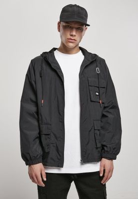 Black lightweight jacket with bellows pockets
