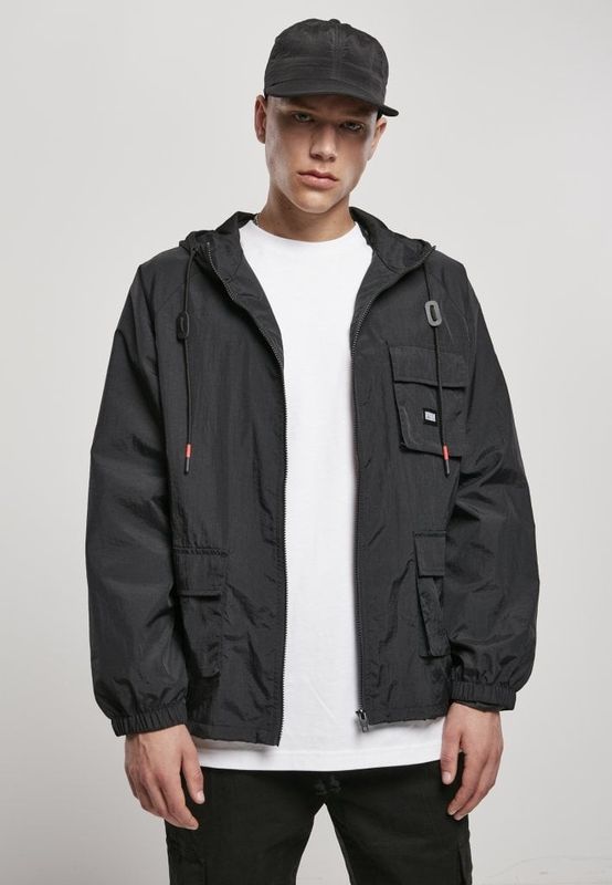 Black lightweight jacket with bellows pockets